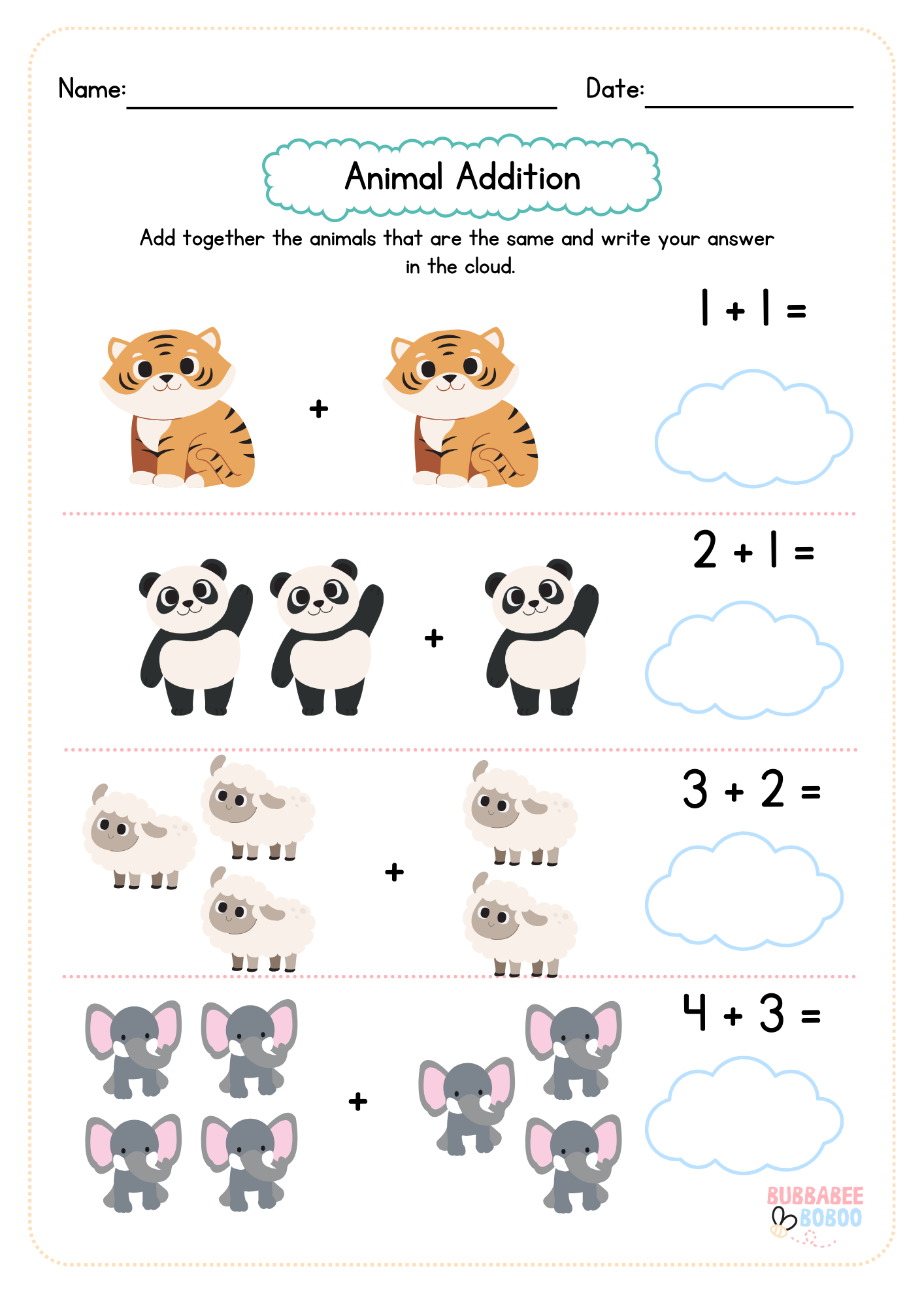 FREE! Ready to Print - Addition Worksheets