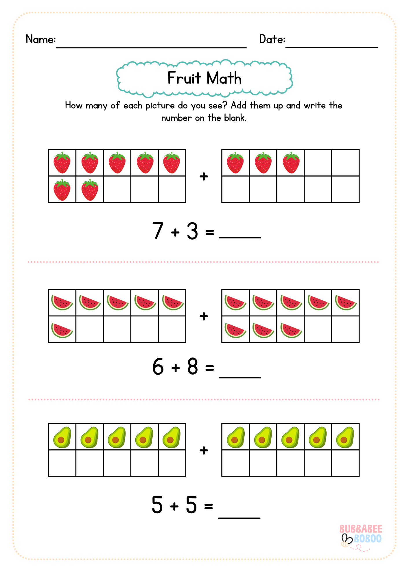 FREE! Ready to Print - Addition Worksheets
