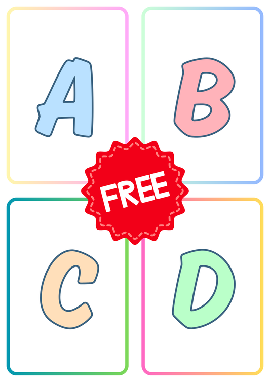 FREE - Ready to Print! Classic Uppercase and Lowercase Alphabet Flashcards